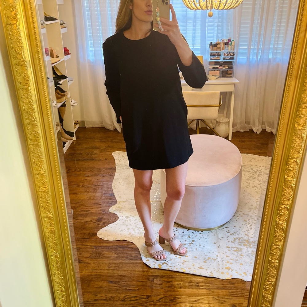 Zara black plush mini dress